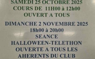 COURS PENDANT LES VACANCES DE TOUSSAINT 2025 + SOIREE HALLOWEEN – TELETHON